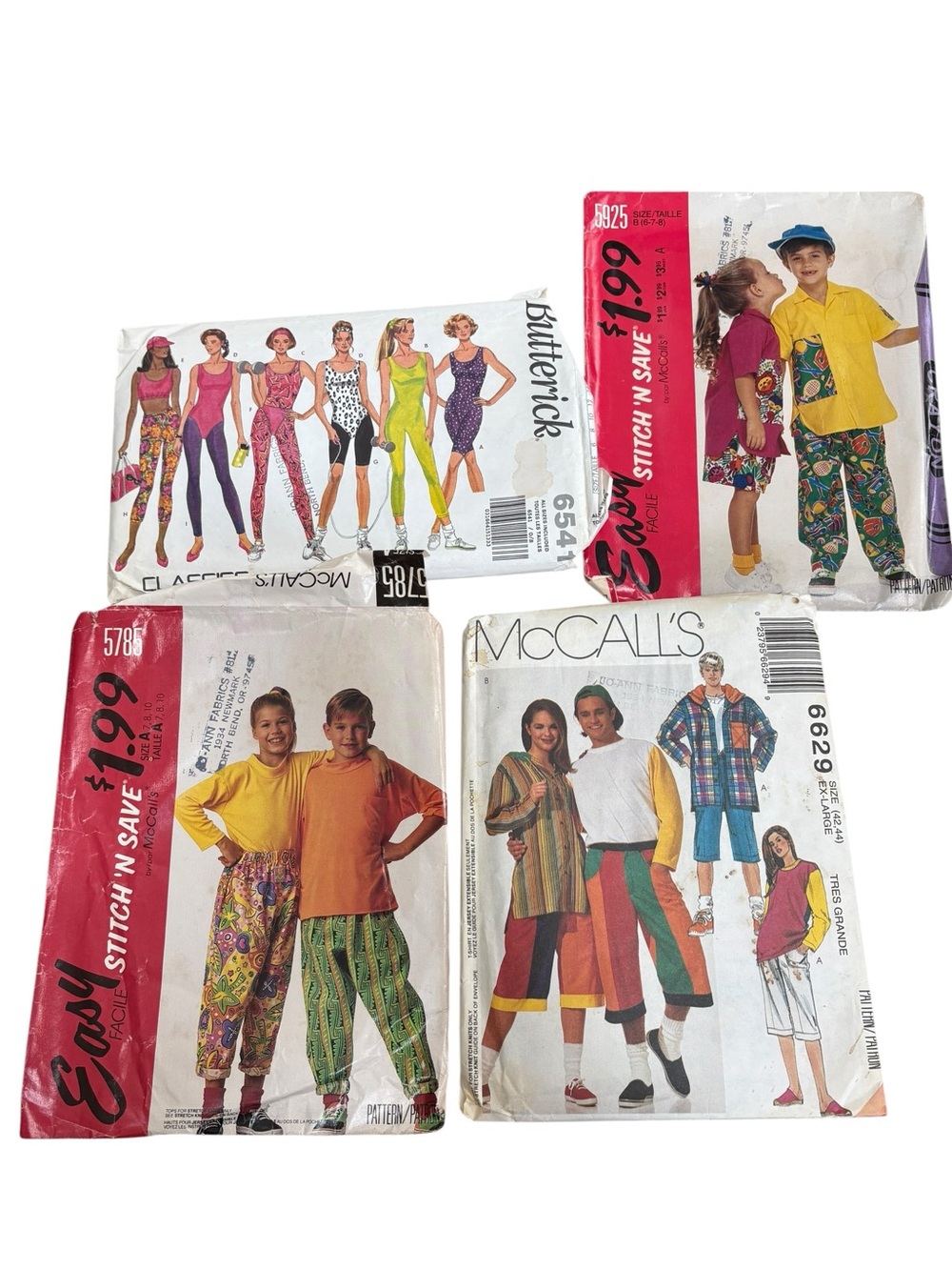 Vintage 80s 90s Jams Workout Outfits Pant Sewing Pattern Lot 5925 6541 5785 6629
